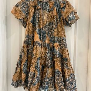 HUNTER BELL Blue and Tan Kids Dress